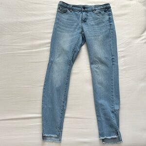 Armani Exchange Light Blue Super Skinny Jeans with Stepped Hem